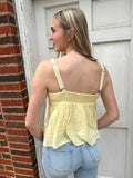 Posey Pleated Tank: Lemon Water