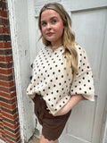 Dot Your Average Sweater Top: Ecru