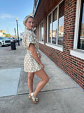 Dot to Trot Romper: Tan