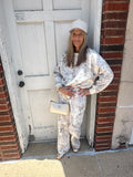 Marble Mood Sweatshirt Top: Grey Multi
