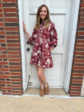 Autumn Affair Dress: Maroon