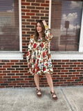Falling for Florals Dress: Cream Multi