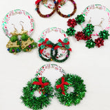 Christmas Theme Dangle Earring Set: MIX COLOR
