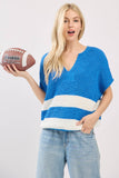 Varsity Sweater Top: Orange/White