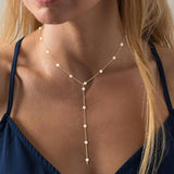 Dripping Pearl Necklace: Gold
