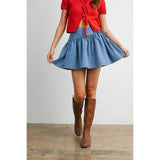 Dotted Doll Mini Skirt: Denim