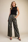 Allie Pleather Pants: Olive