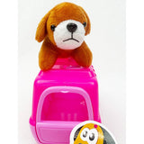 Adorable Plush Puppy Toy with Carrier: MIX COLOR