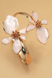 Floral Fusion Cuff Bracelet: Gold