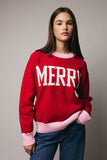 Merry Mistletoe Sweatshirt: Red/Pink