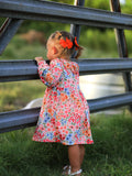 Pumpkins & Petals Dress: Pink Multi