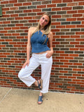 Willow Baby Barrel Jeans: White Denim