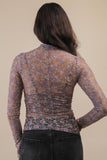 Sheer Shadows Mesh Top: Black/Floral