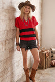Varsity Sweater Top: Orange/White