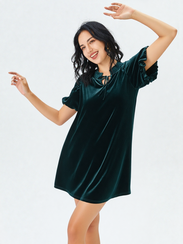 Vera Velvet Dress: Green