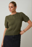 Braided Beauty Knit Top: Camel