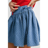 Dotted Doll Mini Skirt: Denim