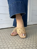 Come Aboard Sandals: Raffia With Pearls