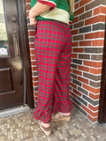 Plaid Tidings Pants: Red Tartan