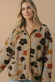 Flower Hour Jacket: Taupe Mix