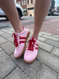 Heads Up Sneakers: Pink Red Combo
