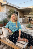 Perfectly Striped Top: Pink/ Royal