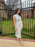 In A Garden Mood Midi Dress: Sky Blue