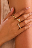 Rhinestone Ring Set: Gold