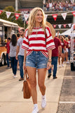 Gameday Striped Top: Red/White