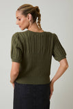 Braided Beauty Knit Top: Camel