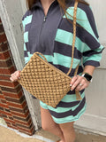 Woven Tassel Crossbody: Tan