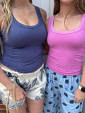 Essential Ribbed Tank: Crown Blue