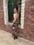Heirloom Rose Dress: Black Multi