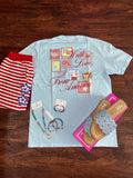 With Love From America Tee: Lt Blue
