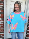 Fantasy Flutter Top: Blue
