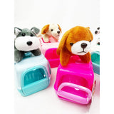 Adorable Plush Puppy Toy with Carrier: MIX COLOR