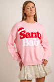 Santa Baby Knit Sweater: Light Pink