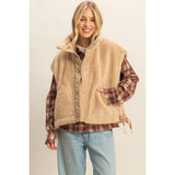 Sassy Sherpa Vest: Beige