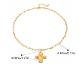 Dainty Hammered Cross Necklace: GOLD