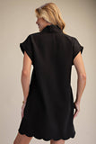 Normalize Scallops Dress: Black