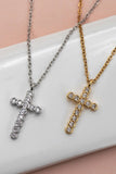 Sweet Magnolia Cross Necklace: Silver