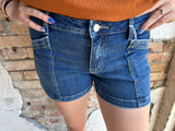 Reba Denim Shorts: Dark Wash