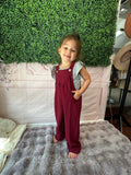 Berry Sweet Kids Jumpsuit: Burgundy