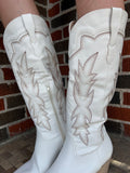 The Ainsley White Western Boot: White
