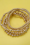 Beaded Blondie Bracelet Set: Gold