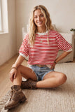 Perfectly Striped Top: Pink/ Royal