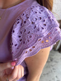 Everyday Eyelet Top: Lavender