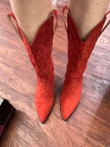 The Amaya Western Boots: Red
