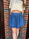 Dotted Doll Mini Skirt: Denim
