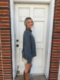Waddle On Knitted Sweater: Heathered Gray